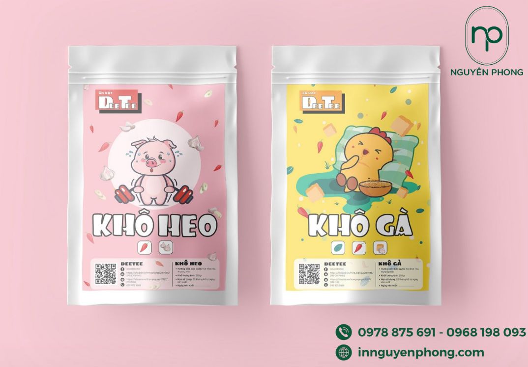 In sticker dán khô gà